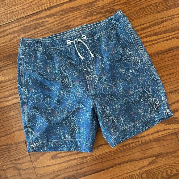 NWT Johnnie-O Bongo Half-Elastic 7" Surf Short in Lake Boys Swim Trunks Size 12 - Picture 2 of 12